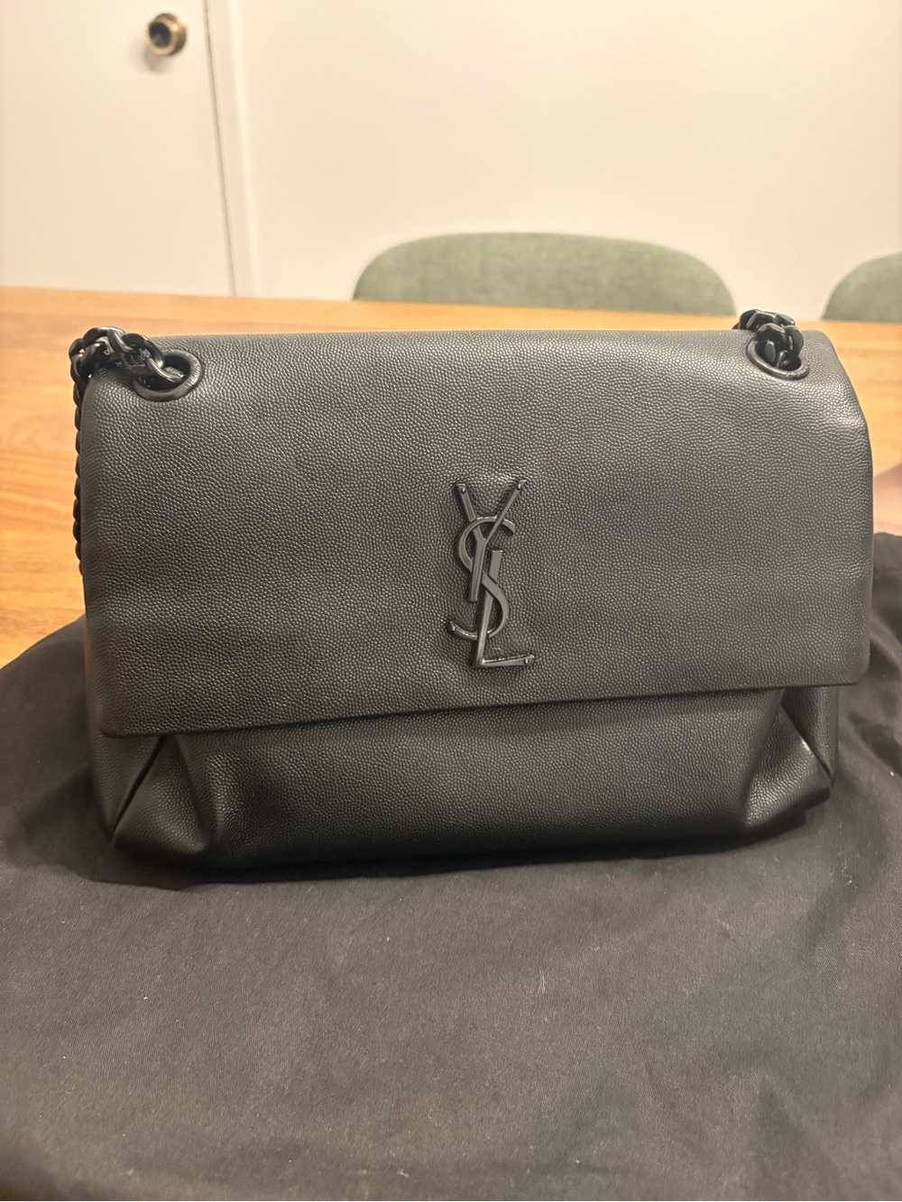 Saint Laurent West Hollywood Matte Black Monogram Chain Shoulder Bag - Picture 4 of 10